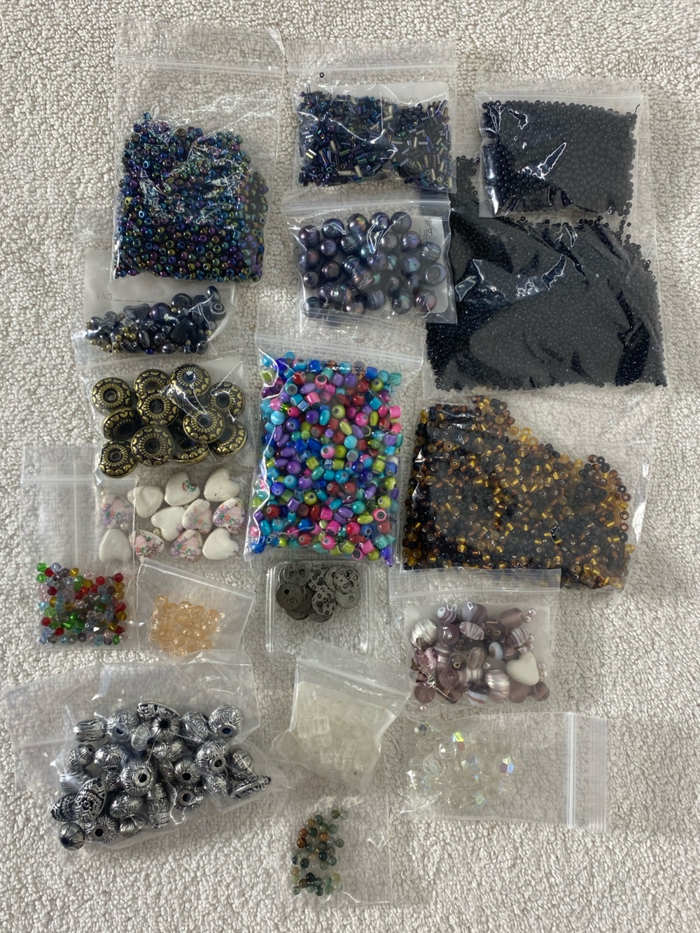 Mixed Glass Acrylic Seed Beads Focal Beads Jewelry Making Bundle Crafting DIY